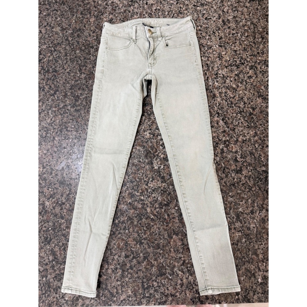 American Eagle Super Super Stretch Jegging Sage Green Olive Drab Pants 2 Regular